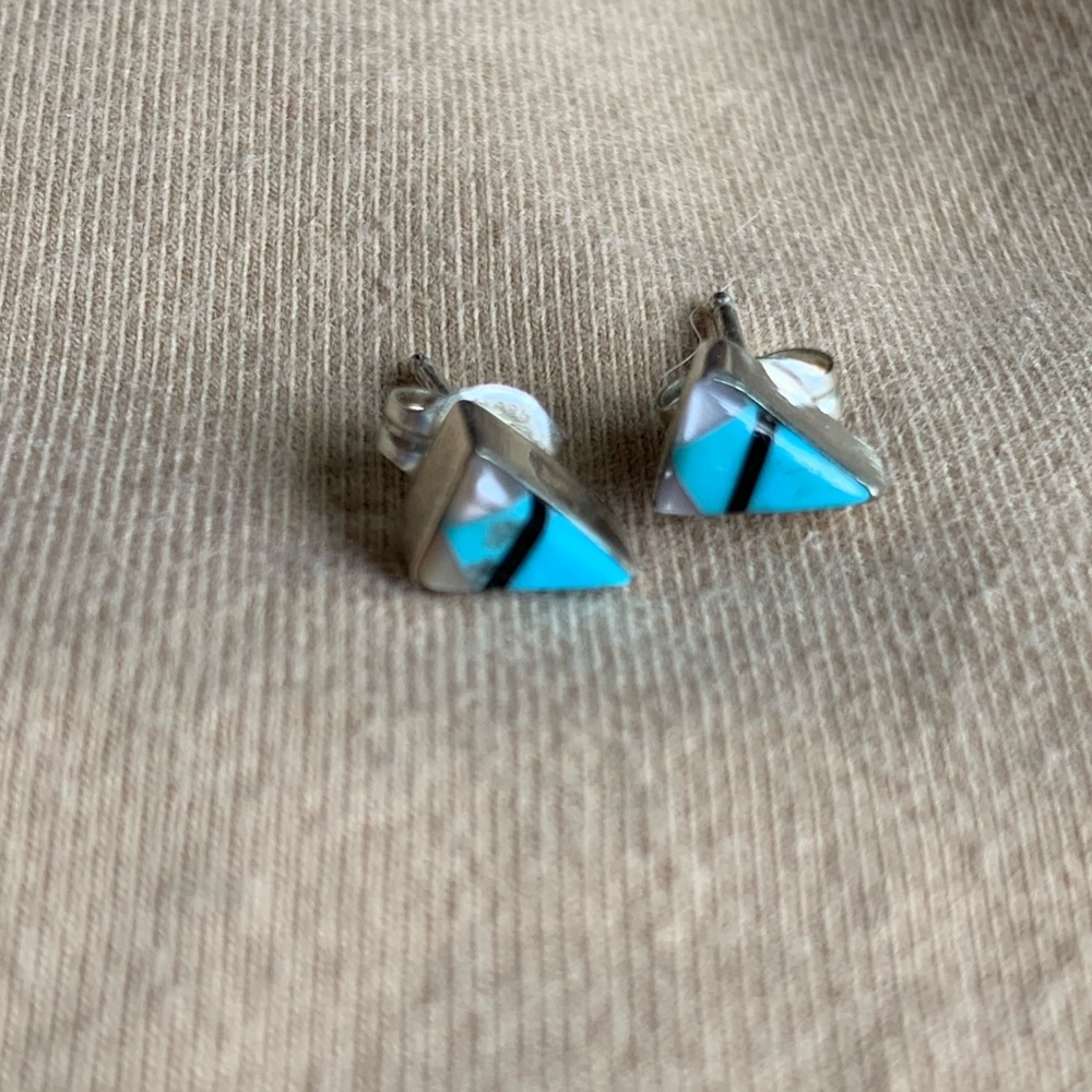 Real Turquoise Stud Earrings